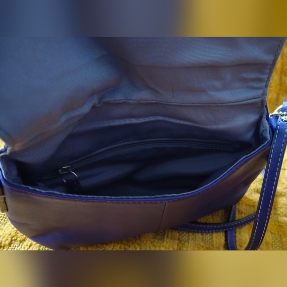 Coach Soho Deep Purple Leather Flap Buckle Y2K Crossbody Bag - Picture 6 of 11